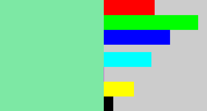 Hex color #7de8a4 - seafoam green