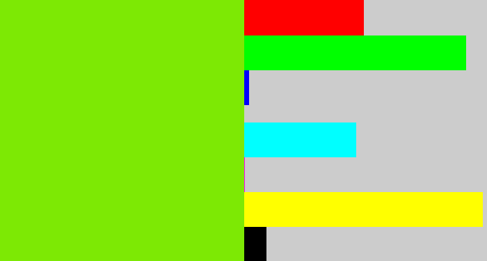 Hex color #7de904 - bright lime