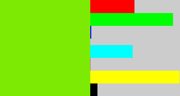 Hex color #7dea03 - bright lime