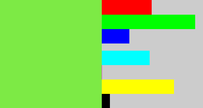 Hex color #7dea45 - kiwi green