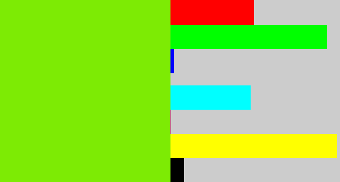 Hex color #7deb04 - bright lime