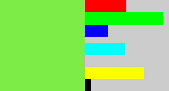 Hex color #7dec46 - kiwi green