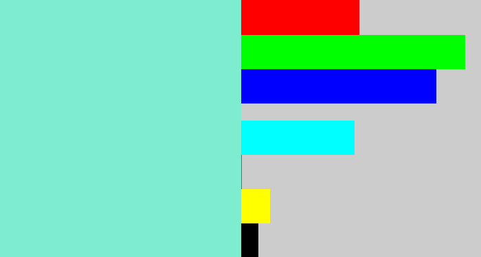 Hex color #7deccf - light turquoise