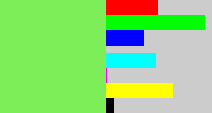 Hex color #7ded58 - lighter green