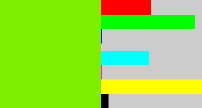 Hex color #7dee00 - bright lime