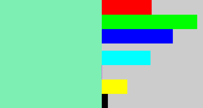Hex color #7defb3 - light blue green