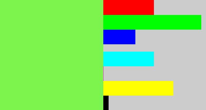 Hex color #7df34e - lighter green