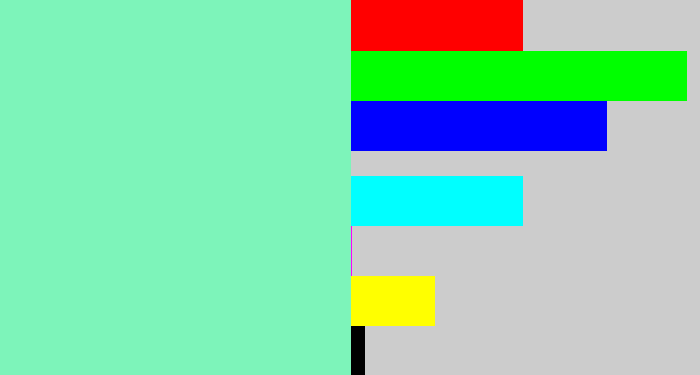 Hex color #7df4ba - light blue green