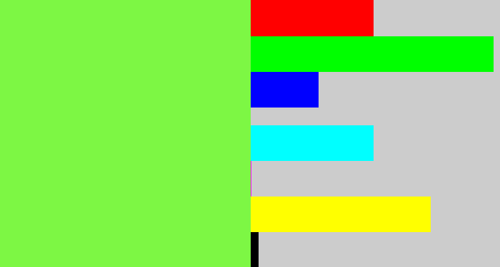 Hex color #7df744 - kiwi green