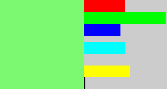 Hex color #7df971 - lightgreen