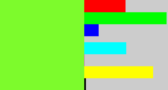 Hex color #7dfb2c - kiwi green