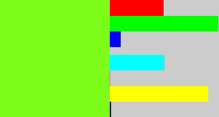 Hex color #7dfc19 - bright lime