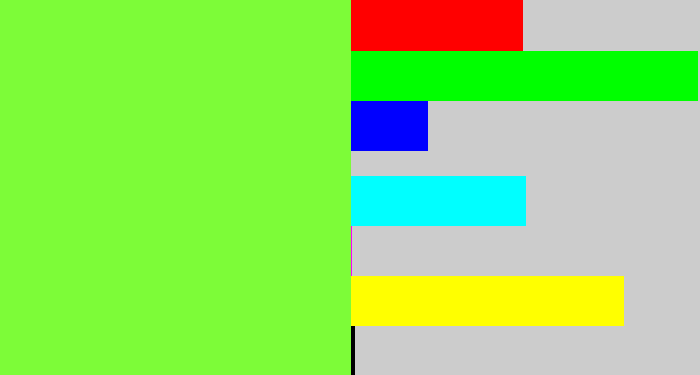 Hex color #7dfc38 - kiwi green