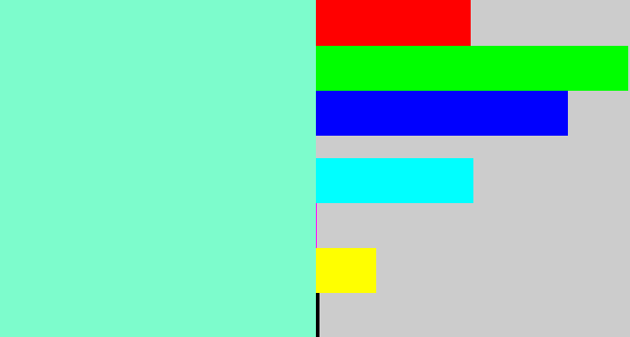 Hex color #7dfccc - light aquamarine