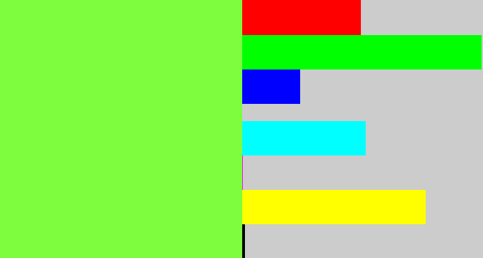 Hex color #7dfd3d - kiwi green