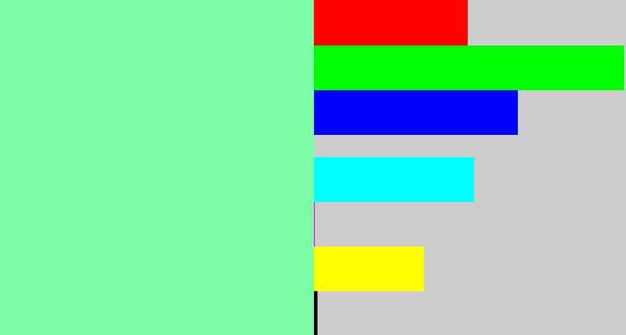 Hex color #7dfda5 - light bluish green