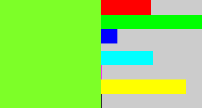 Hex color #7dff28 - acid green
