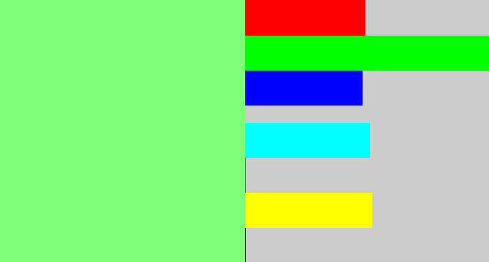 Hex color #7dff7b - lightgreen