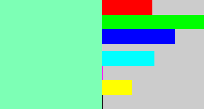 Hex color #7dffb5 - light blue green