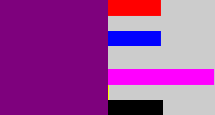 Hex color #7e017d - darkish purple