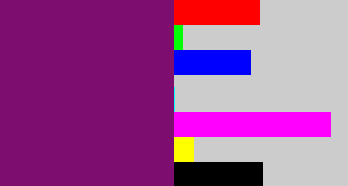 Hex color #7e0d70 - darkish purple