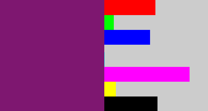 Hex color #7e1770 - darkish purple