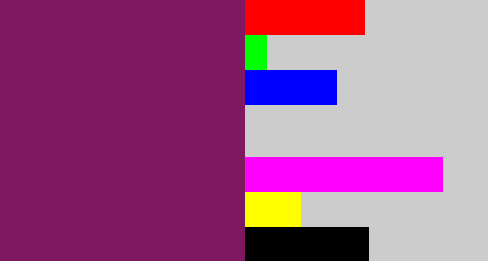 Hex color #7e1861 - darkish purple