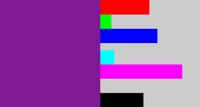 Hex color #7e1b92 - purple