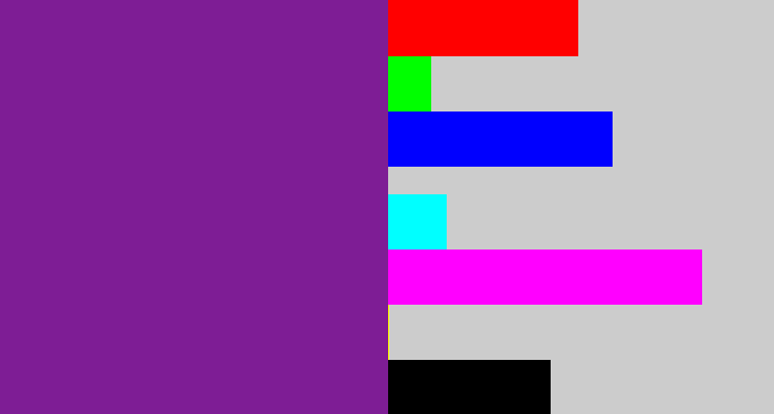 Hex color #7e1d95 - purple