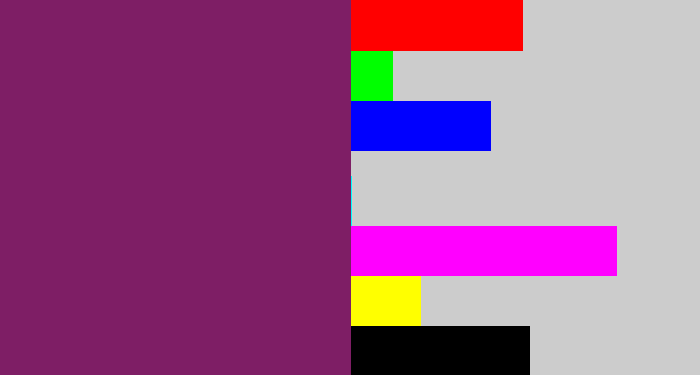 Hex color #7e1e65 - darkish purple