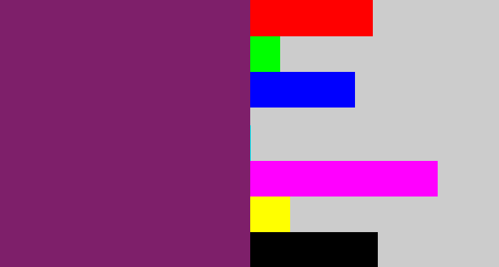Hex color #7e1f6a - darkish purple