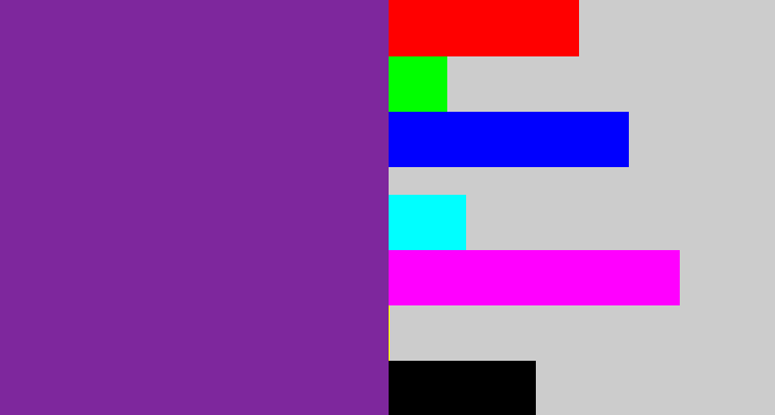 Hex color #7e279d - purple