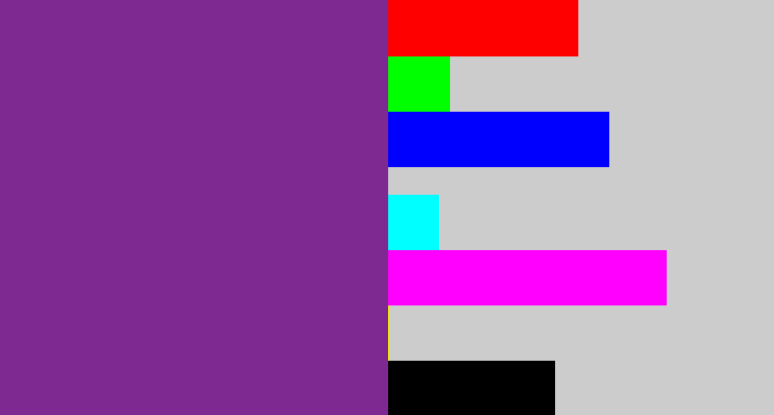 Hex color #7e2891 - purple