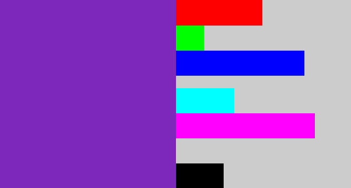 Hex color #7e28bb - purple