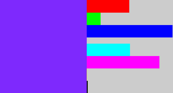 Hex color #7e29fd - bluish purple