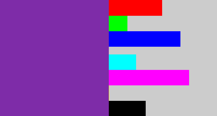 Hex color #7e2ca8 - purple