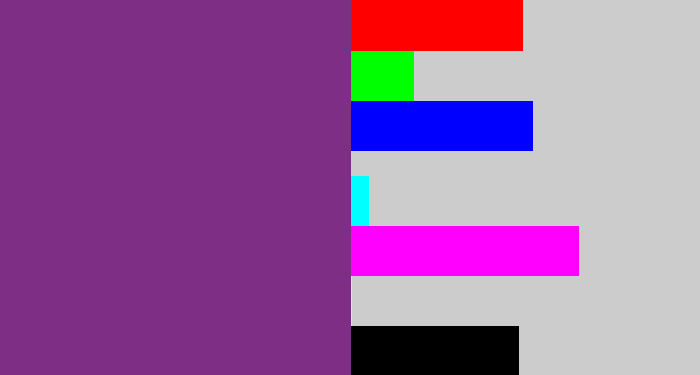 Hex color #7e2e84 - warm purple
