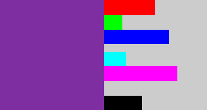 Hex color #7e2ea0 - purple