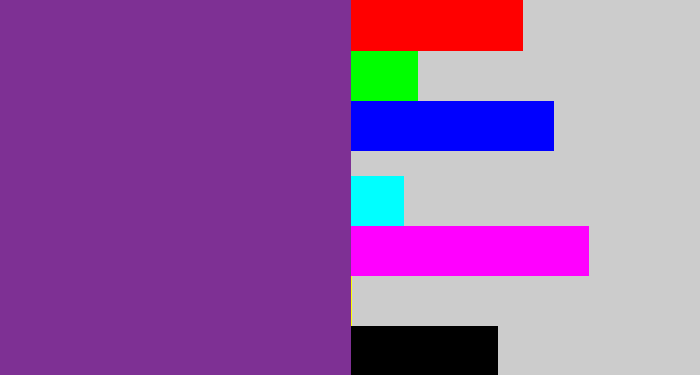 Hex color #7e3094 - purple