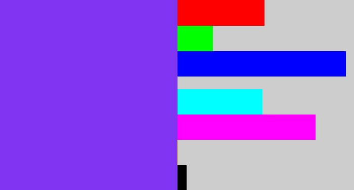 Hex color #7e34f1 - bluish purple