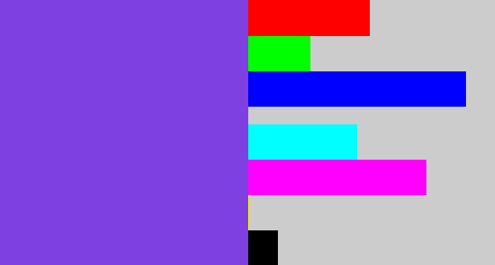 Hex color #7e40e1 - bluish purple