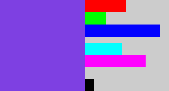 Hex color #7e40e2 - bluish purple