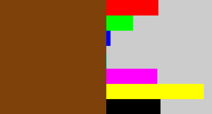 Hex color #7e410a - medium brown