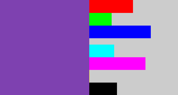 Hex color #7e41b0 - purply