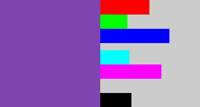 Hex color #7e45b1 - purply