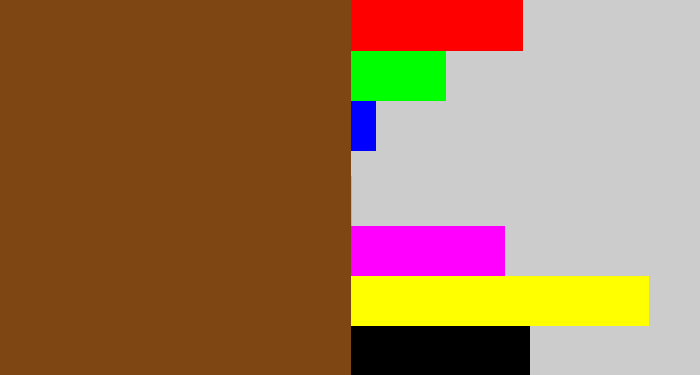 Hex color #7e4613 - medium brown