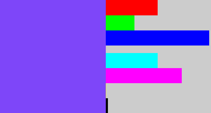 Hex color #7e46f9 - bluish purple