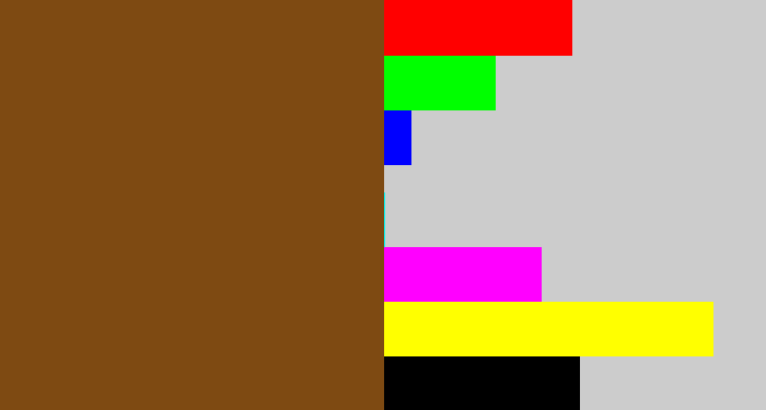 Hex color #7e4a12 - medium brown