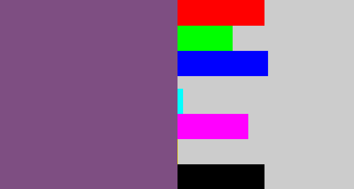 Hex color #7e4e82 - dull purple