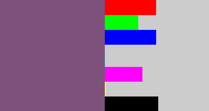 Hex color #7e517d - dull purple